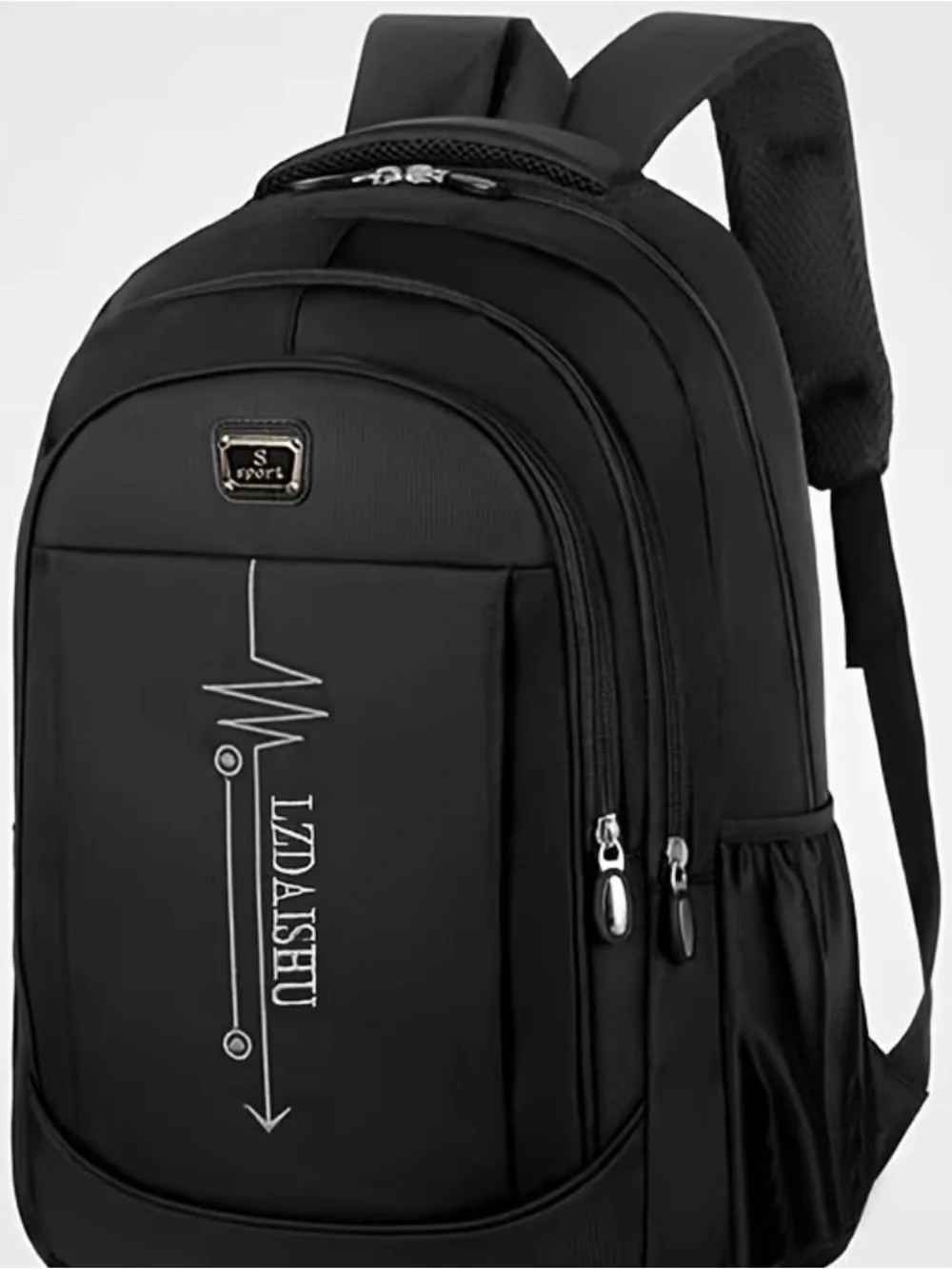 Black Men's Backpack - Multi-Pocket Travel & Laptop Bag